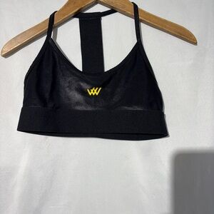 Noli Black Sports Bra with Yellow Logo